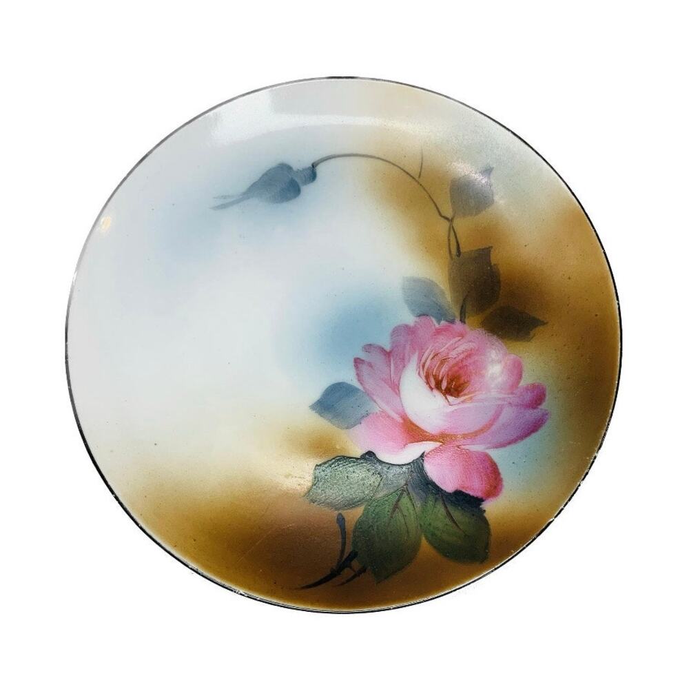 Chikaramachi Tea Saucer Rose Plate Vintage Japan Decorative Handpainted 6" Small